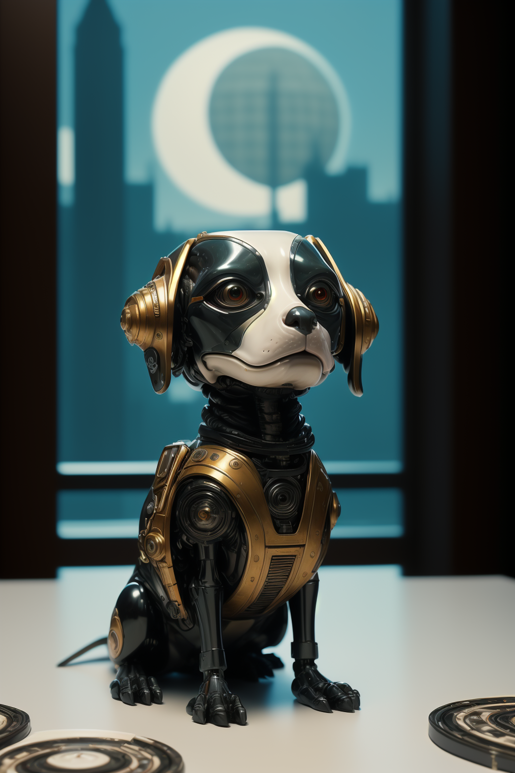 03102-2-sleek black stealth mechanical dog,cyberpunk city in background, 3d blender render, mundane Painting, studio RAW photo, wide ang.png